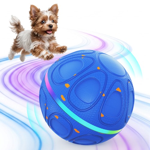 Interactive Dog Toy Balls Automatic Pet Ball Moving Bouncing & Rotating 3 Modes, Colorful Lights, Solid E-TPU Material, IPX7 Waterproof Active Rolling Balls for Medium and Large Dogs(Orange)